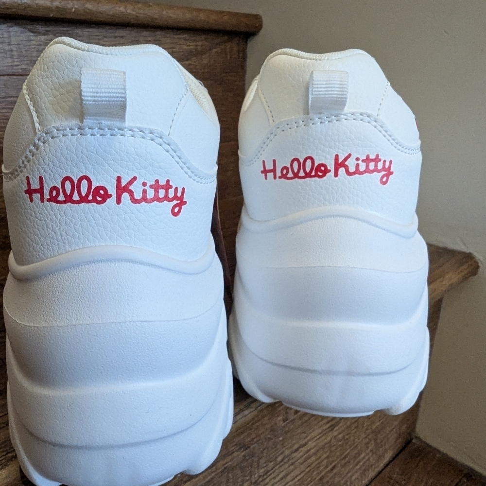 New Sanrio Hello Kitty Platform Sneakers White Woman's US 10 EU 41 From Spain - Picture 6 of 16